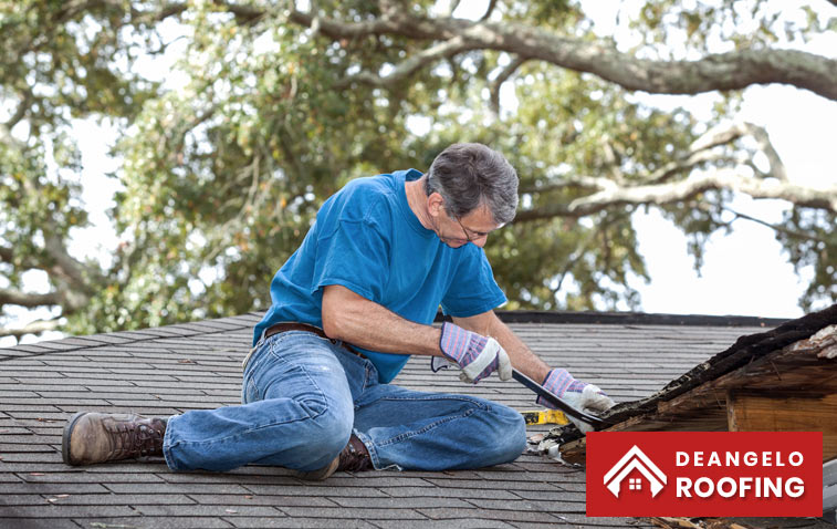 roof repair work by professionals