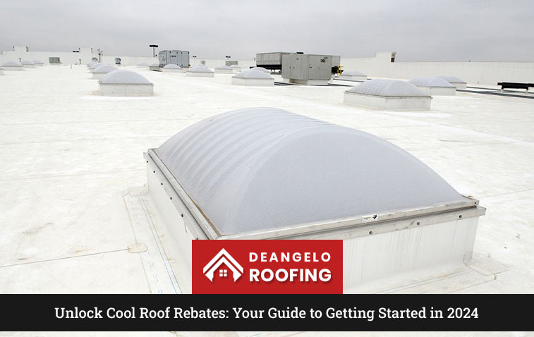 Cool roof installed on a commercial building to improve energy efficiency